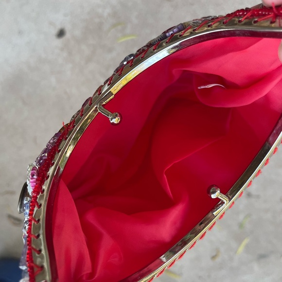 LaViola 90’s  Y2K beaded bedazzled jeweled crossbody handbag purse - Picture 8 of 10